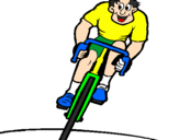 Desenho Ciclista com gorro pintado por brazil