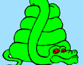 Desenho Serpente grande pintado por leonardo