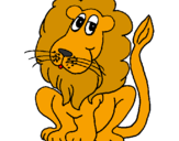 Desenho Leão pintado por ana