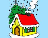 Desenho Casa na neve pintado por -Paty-
