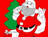 Desenho Santa Claus e uma árvore de natal pintado por nahuel