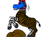 Desenho Zebra a saltar pedras pintado por Iago