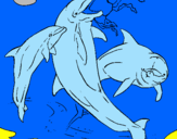 Desenho Golfinhos a brincar pintado por cauã