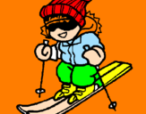 Desenho Menino a esquiar pintado por ADA