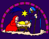 Desenho Manjedoura de natal pintado por Caleb