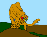 Desenho Tigre com dentes afiados pintado por sofia
