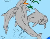 Desenho Golfinhos a brincar pintado por rubem