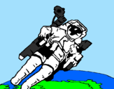 Desenho Astronauta no espaço pintado por tiago