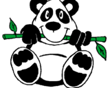 Desenho Urso panda pintado por Panda