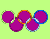 Desenho Argolas dos jogos olimpícos pintado por Izau
