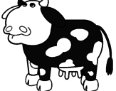 Desenho Vaca pensativa pintado por debora