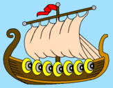 Desenho Barco viking pintado por luan