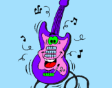Desenho Guitarra pintado por betania