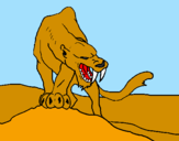 Desenho Tigre com dentes afiados pintado por william