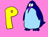 Desenho Pinguim pintado por p