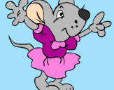 Desenho Rata com vestido pintado por fixarolas