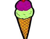 Desenho Cone de gelado pintado por Thaís