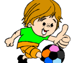Desenho Rapaz a jogar futebol pintado por gonçalo silva