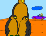 Desenho Familia pinguins pintado por Julia