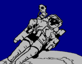 Desenho Astronauta no espaço pintado por fgrrrgseragszegtsat