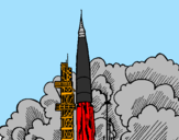 Desenho Lançamento foguete pintado por Francisco