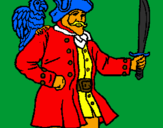 Desenho Pirata com um papagaio pintado por dsvi