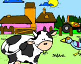 Desenho Vaca na quinta pintado por miss cat*