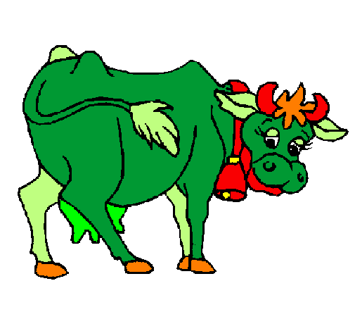 Desenho Vaca pintado por colorida vaca