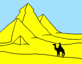 Desenho Paisagem com pirâmides pintado por ricardo