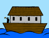 Desenho Arca de Noé pintado por julia