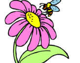 Desenho Margarida com abelha pintado por giullia vazquez bassani