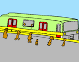 Desenho Passageiros à espera do comboio pintado por RODRIGO