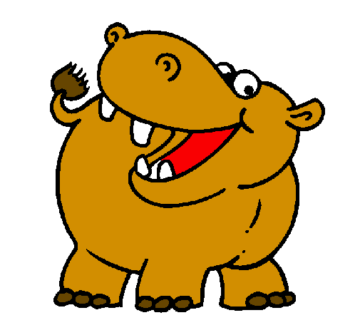 Desenho Hipopótamo pintado por vivi