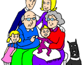 Desenho Família pintado por malu