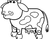 Desenho Vaca pensativa pintado por boi