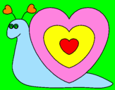 Desenho Caracol coração  pintado por eduardo