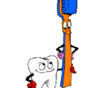 Desenho Dentes e escova de dentes pintado por Soraia