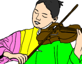 Desenho Violinista pintado por davi