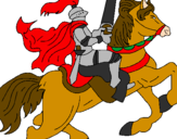 Desenho Cavaleiro a cavalo pintado por joao