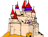 Desenho Castelo medieval pintado por fafa