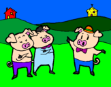 Desenho Os três porquinhos 5 pintado por leonardo biasuz