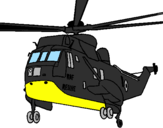 Desenho Helicoptero de resgate pintado por Victor