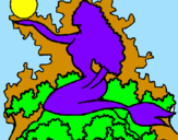 Desenho Silhueta de sereia pintado por laura