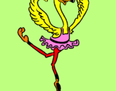 Desenho Avestruz em ballet pintado por Kinderlly