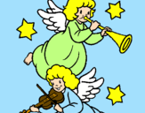 Desenho Anjos musicais pintado por ana 