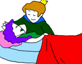 Desenho A princesa a dormir e o príncipe pintado por ENZO