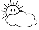 Desenho Sol e nuvem pintado por hhhhhhhhhhh