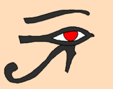 Desenho Olho de hórus pintado por amanda elis