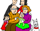 Desenho Família pintado por rebeca