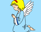 Desenho Anjo a orar pintado por Beatriz